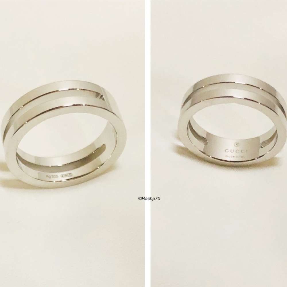 New Authentic GUCCI Trademark Ring w/ Cut Out Band - Picture 4 of 8